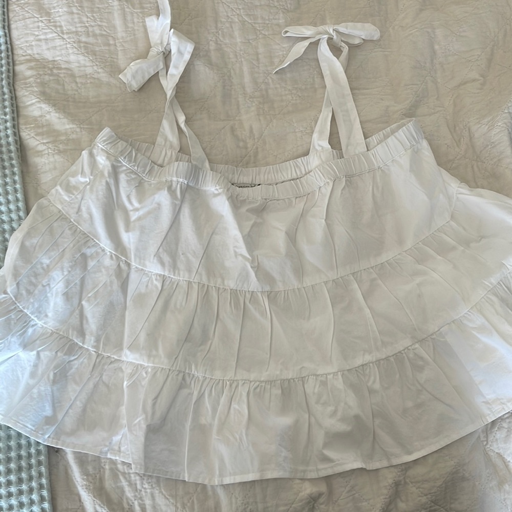 American Eagle poplin top with tie straps